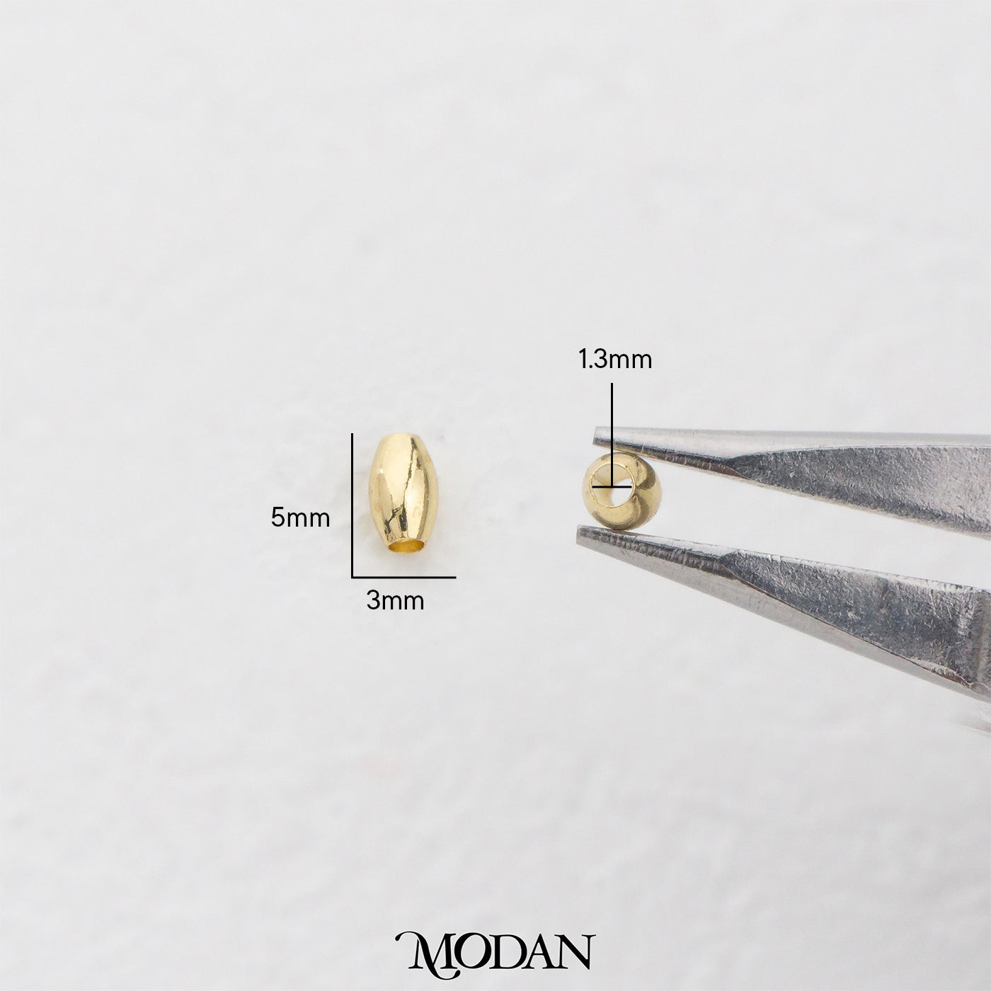 (10pcs) 5mm Mini Plain Tube Spacer Beads DIY Pembatas Manik Gelang/Kalung Hypoallergenic Gold Filled