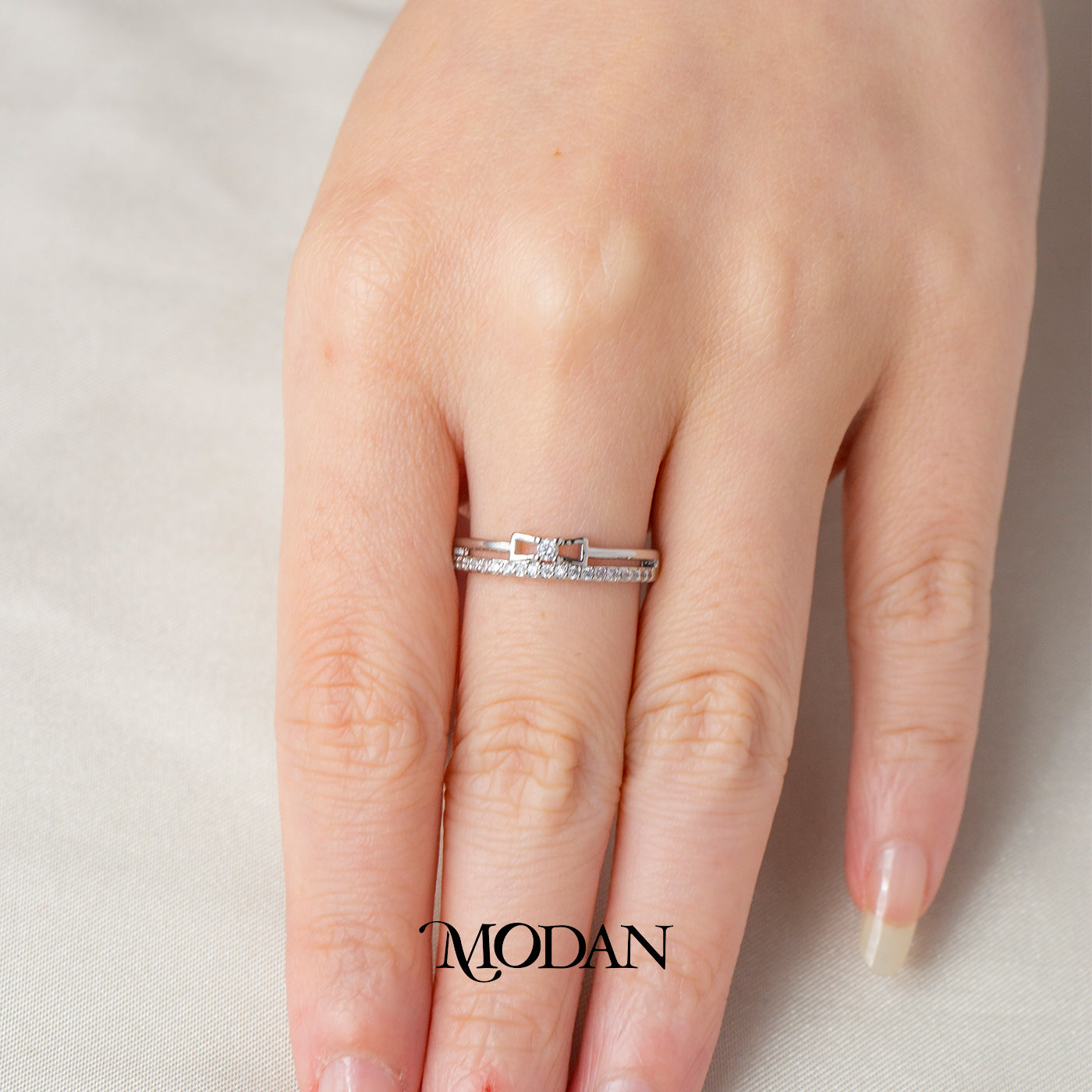 Minimalist Double Layer Bow Knot Adjustable Ring Cincin 2 Layer Simpul Pita Hypoallergenic Gold Plated