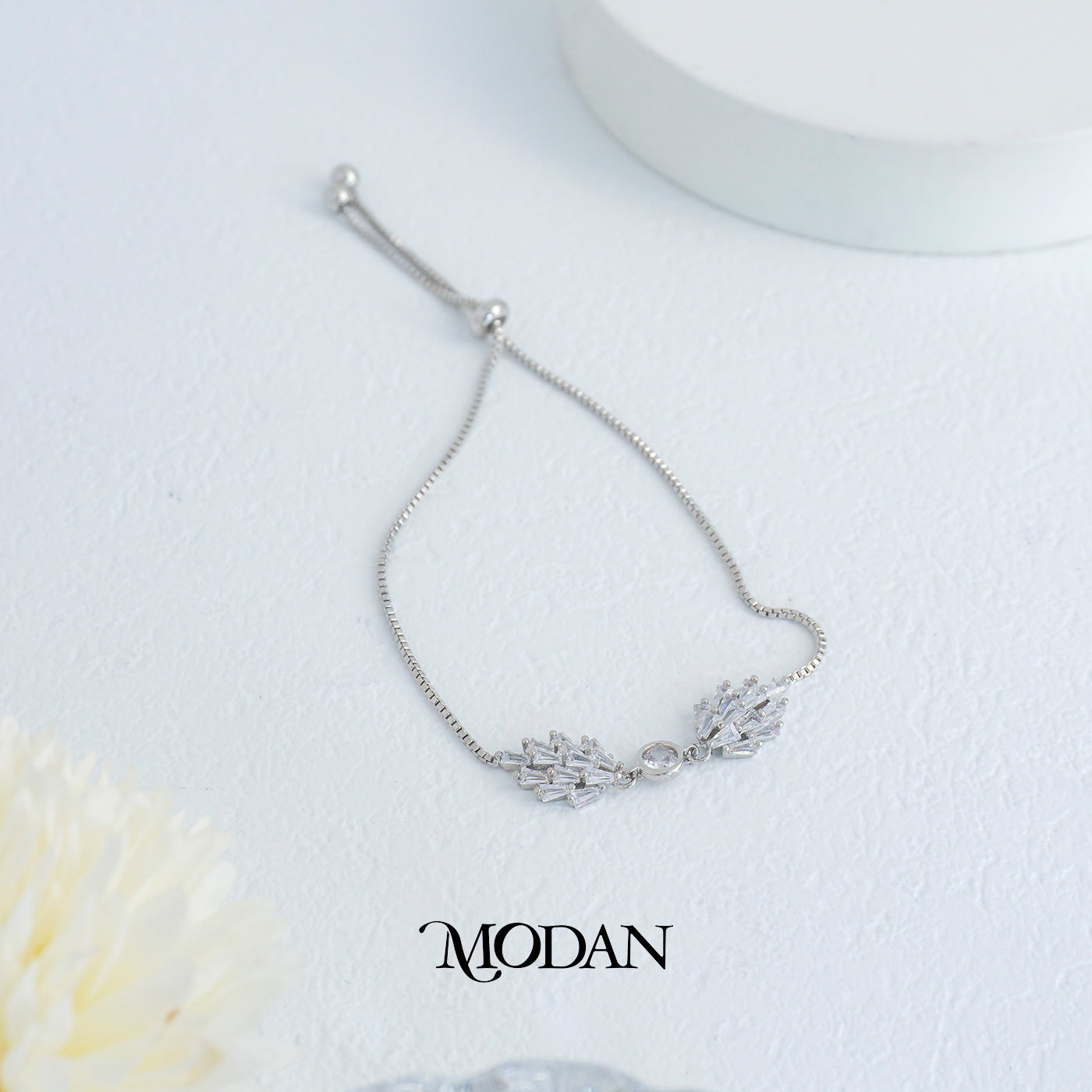 Minimalist Sparkling Wings Baguette Adjustable Bracelet Gelang Serut Hypoallergenic Gold Plated