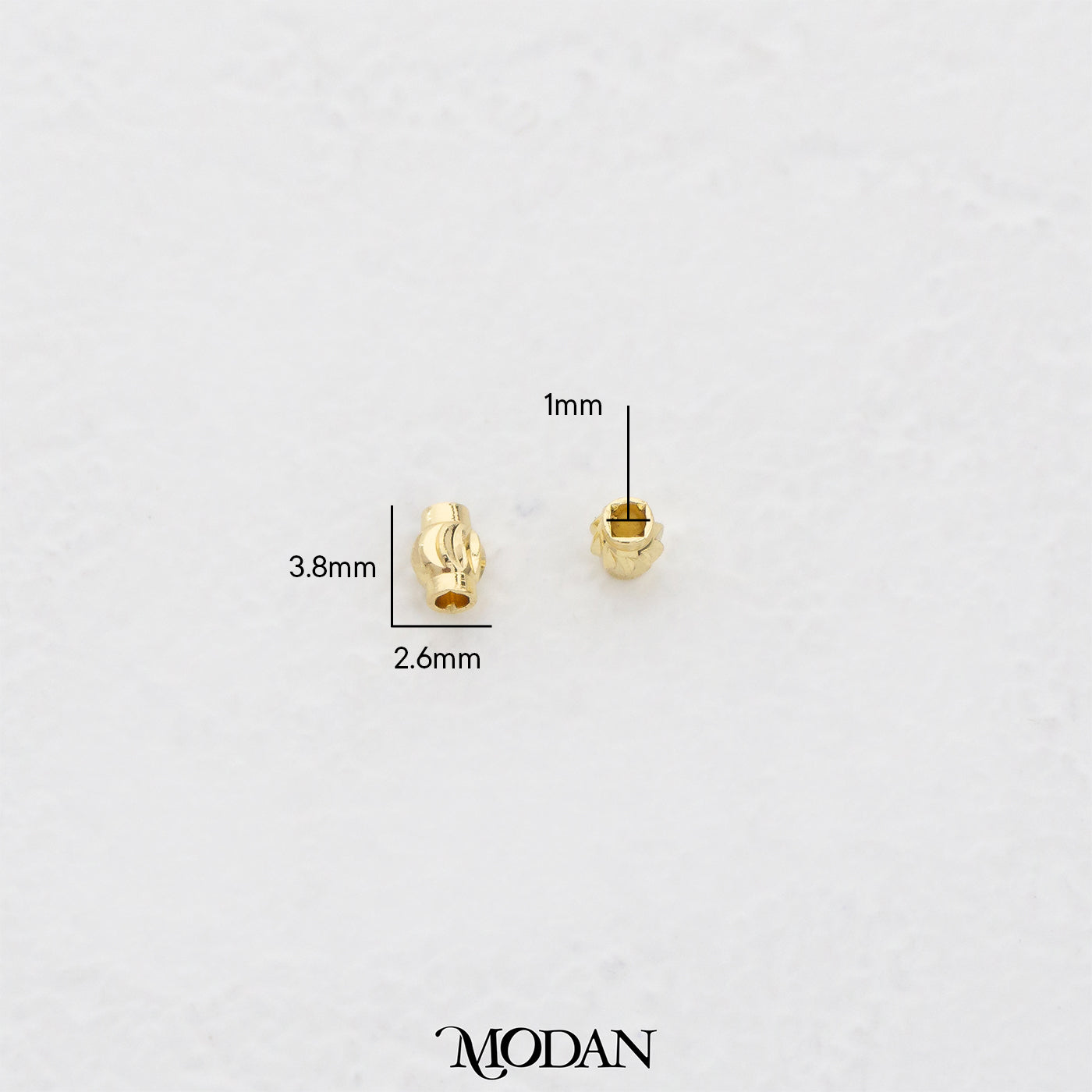 (10pcs) 4mm Corrugated Tube Spacer Beads DIY Pembatas Manik Gelang/Kalung Hypoallergenic Gold Filled