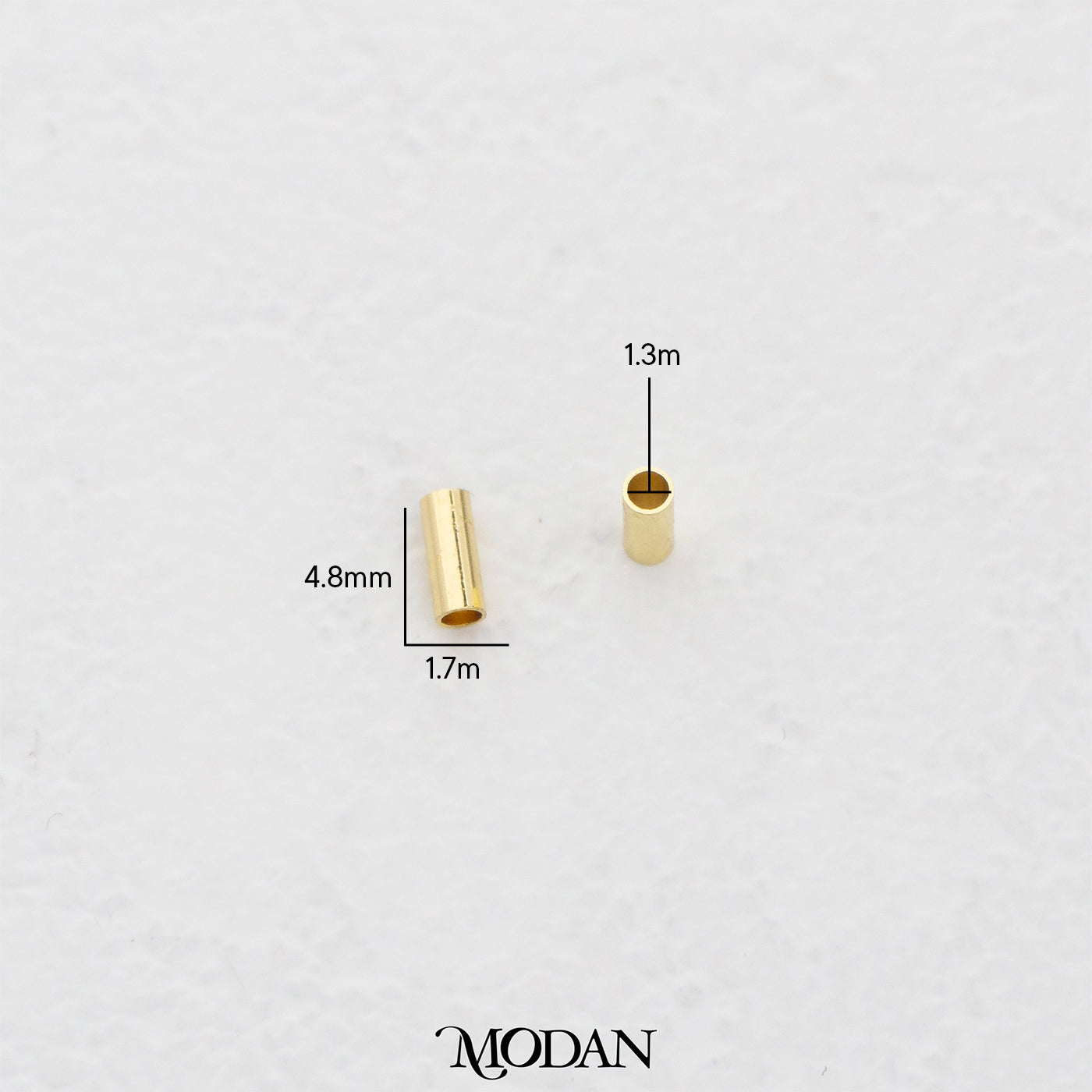 (10pcs) 5mm Simple Plain Tube Spacer Beads DIY Pembatas Manik Gelang/Kalung Tabung Hypoallergenic Gold Filled