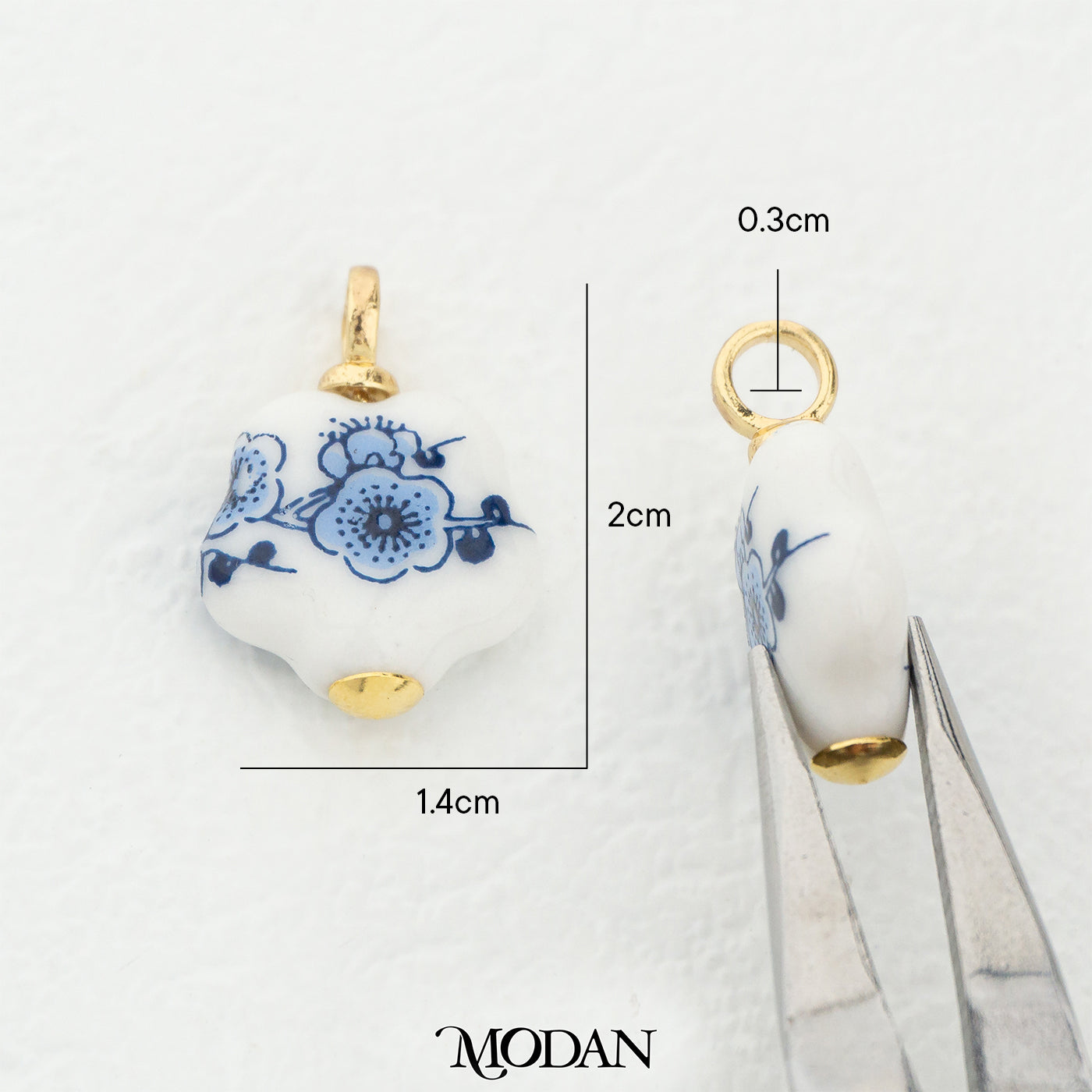 20mm Vintage Chinese Style Mini Flower Gucci Pendant DIY Pendant Liontin Gucci Bentuk Bunga Hypoallergenic Gold Filled