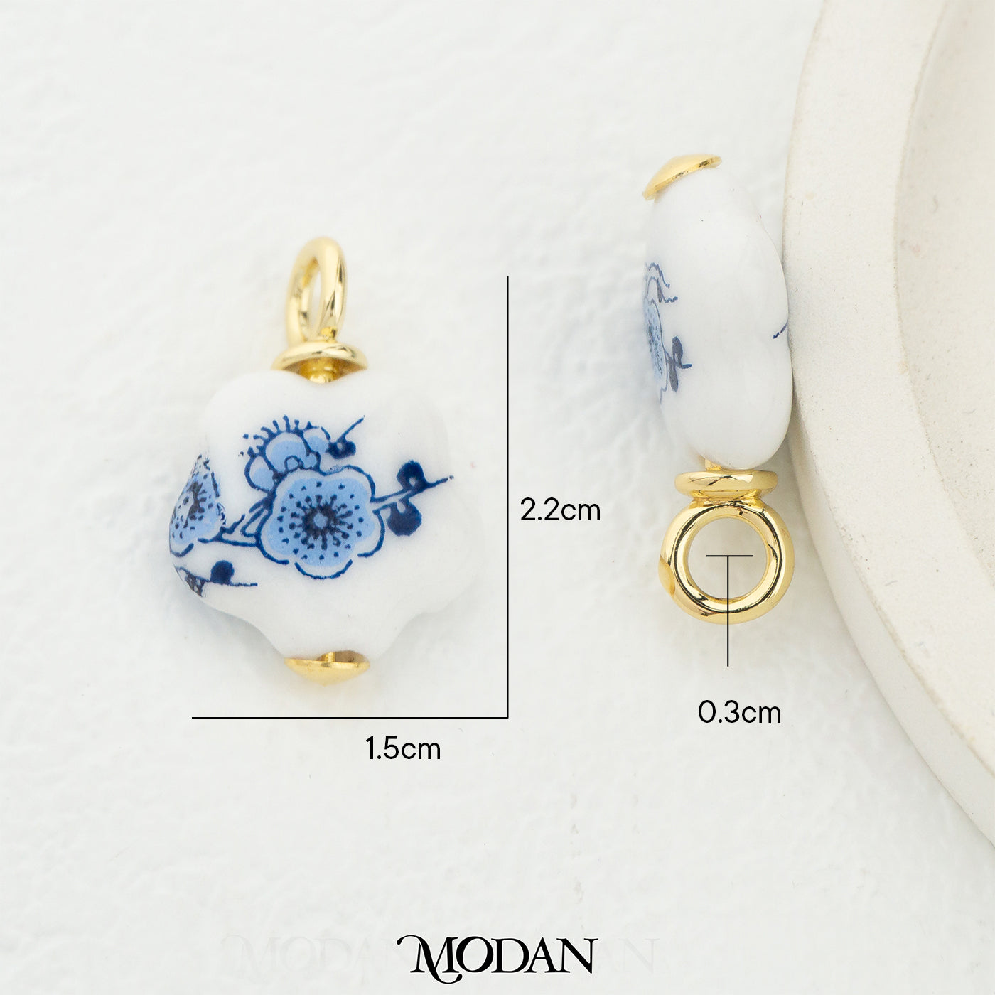 22mm Vintage Chinese Style Flower Gucci Pendant DIY Pendant Liontin Gucci Bentuk Bunga Hypoallergenic Gold Filled