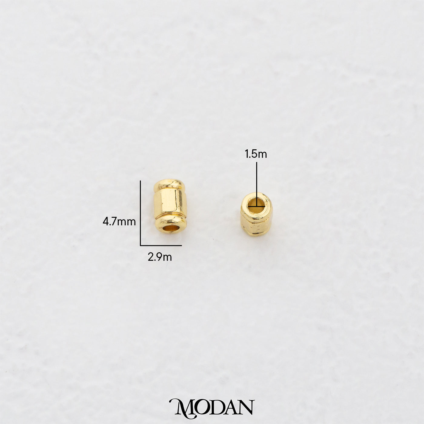 (10pcs) 5mm Textured Tube Spacer Beads DIY Pembatas Manik Gelang/Kalung Tabung Hypoallergenic Gold Filled