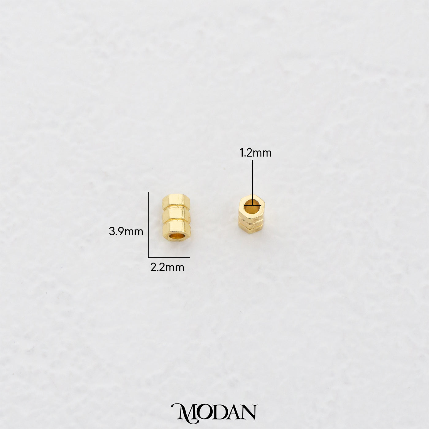 (10pcs) 4mm Double Ring Textured Tube Spacer Beads DIY Pembatas Manik Gelang/Kalung Tabung Hypoallergenic Gold Filled