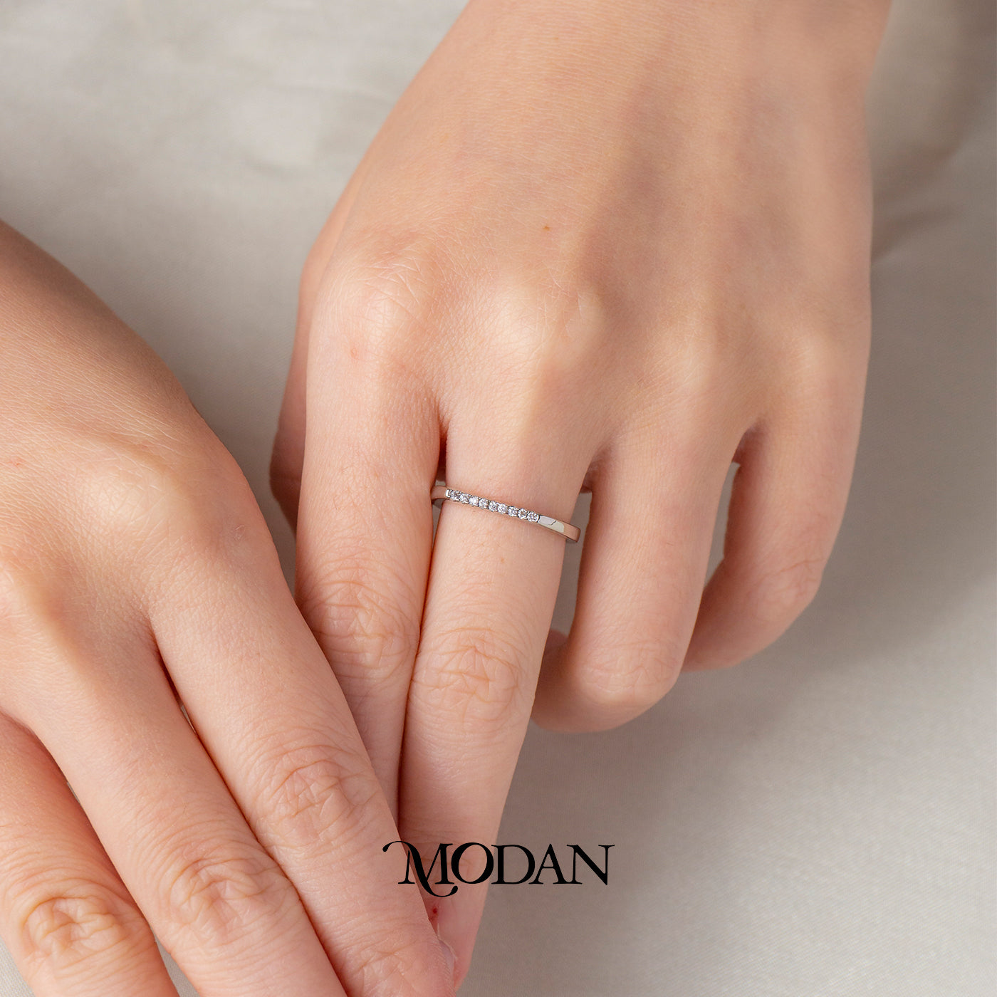 Minimalist Horizontal Bar Adjustable Ring Cincin Batang Permata Baris Simpel Hypoallergenic Gold Plated