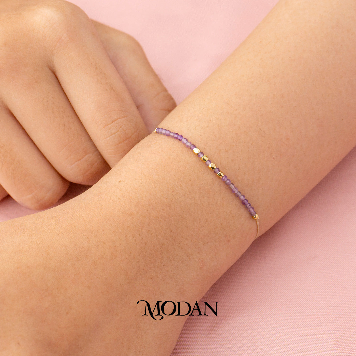 (2.2mm) Mix Faceted Colorful Natural Gemstone Friendship Adjustable Bracelet Gelang Manik Hypoallergenic Gold Filled