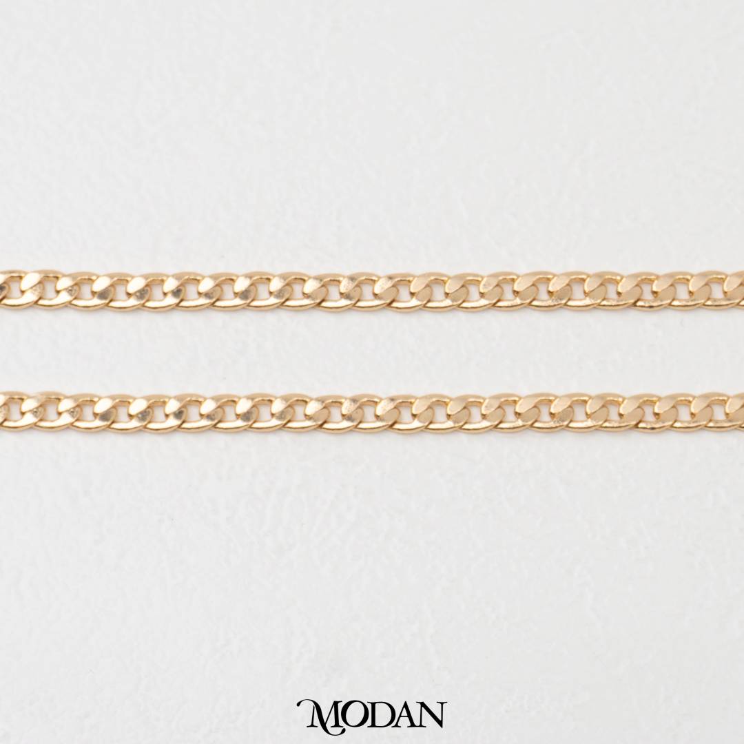50cm Plain Curb Chain DIY Chain Rantai Kalung Hypoallergenic Gold Plated