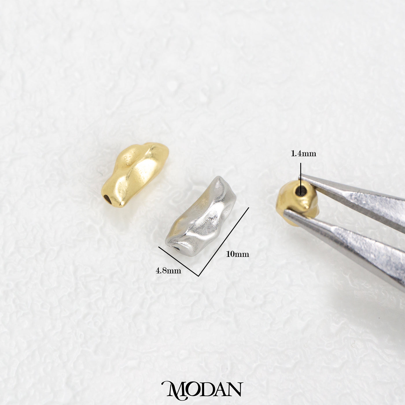 (10mm) Matte Abstract Irregular DIY Beads Charm Manik Abstrak Hypoallergenic Gold Filled (Copy) (Copy)