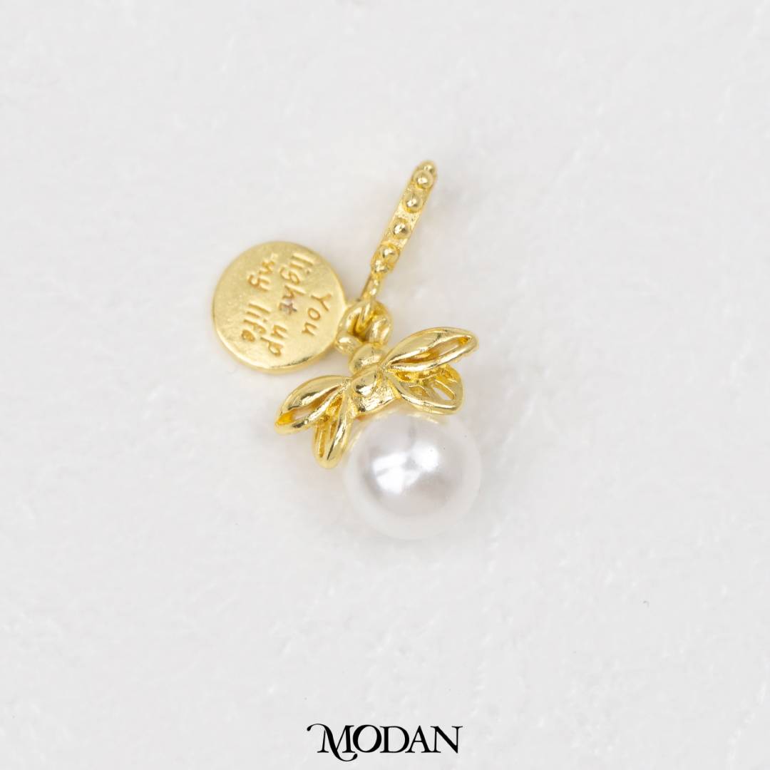 Shell Pearl Round Baquette DIY Pendant Liontin Bulat Mutiara Hypoallergenic Gold Filled