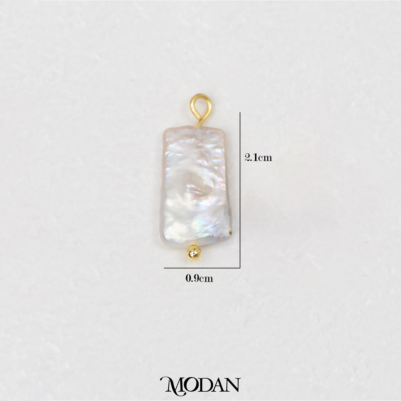 Rectangular Abstract Freshwater Pearl DIY Charm Liontin Mutiara Air Tawar Hypoallergenic Gold Filled