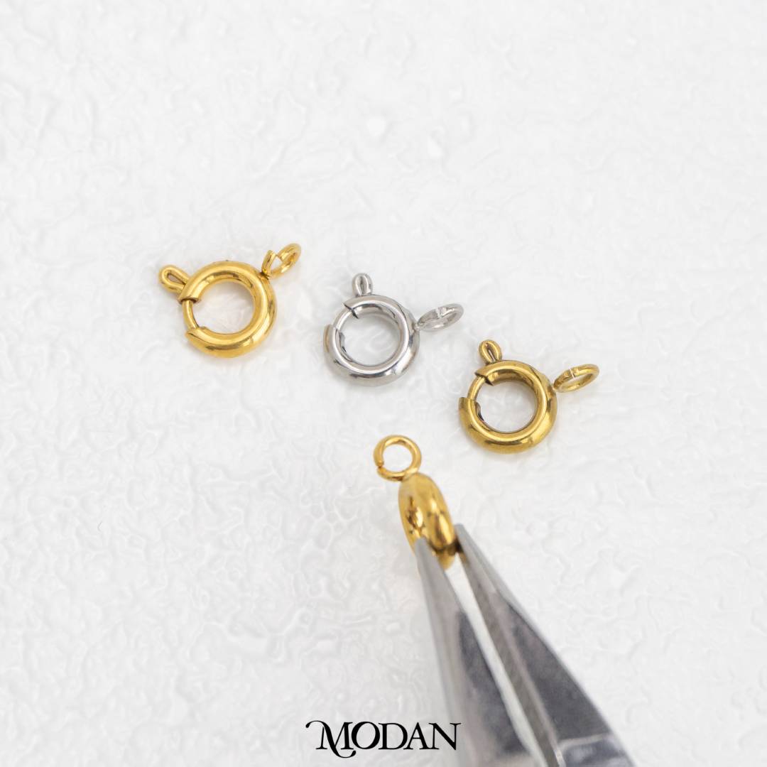 (5pcs) Mini Round Clasp DIY Pengait Kalung Bulat Kecil Hypoallergenic Stainless Steel