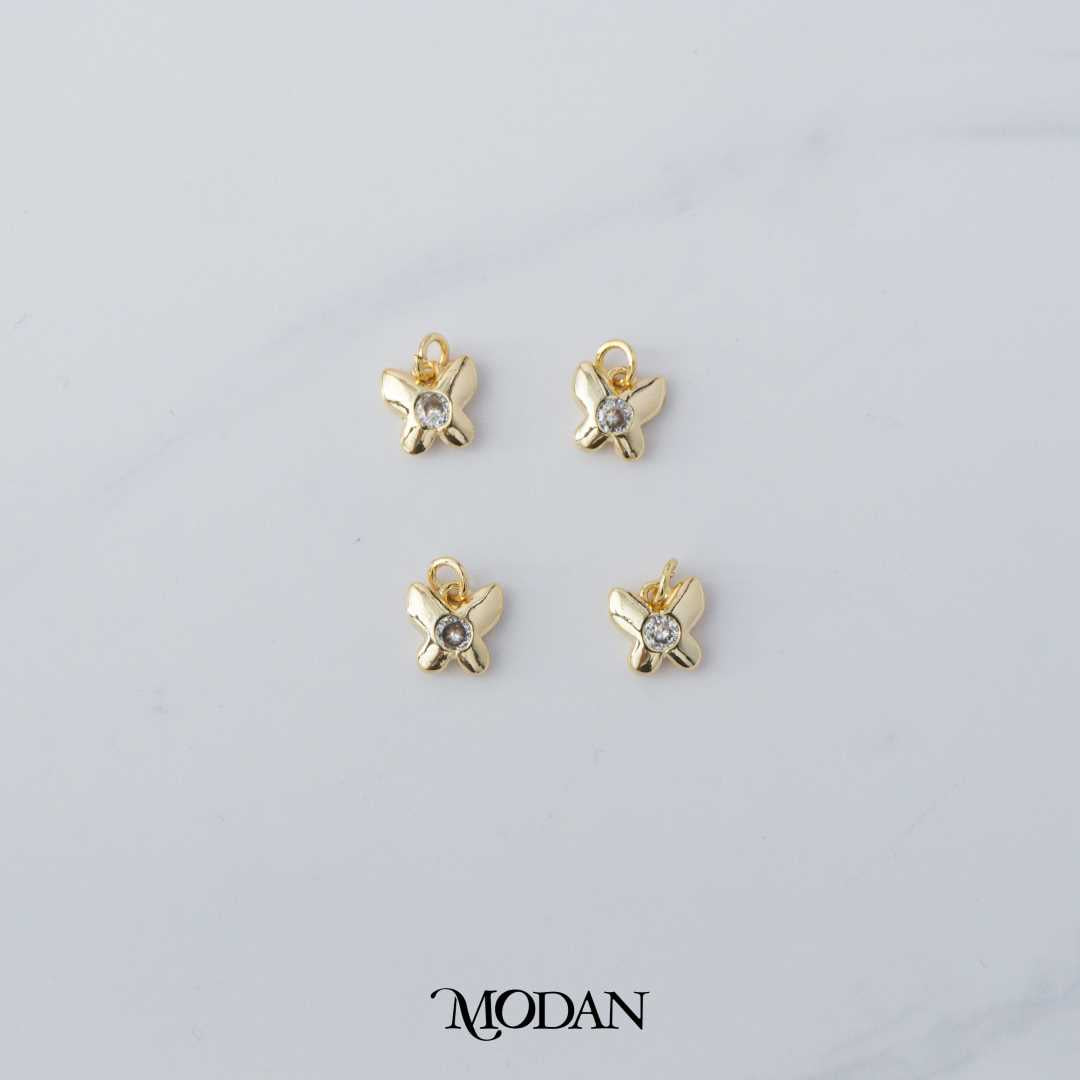 Mini Butterfly Animal DIY Charm Liontin Kupu-Kupu Hypoallergenic Gold Plated