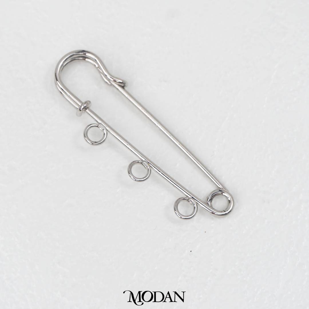 3 Round Safety Pin / Brooch For Bag Charm Findings DIY Pengait Peniti Gantungan Tas/Baju Hypoallergenic Gold Filled