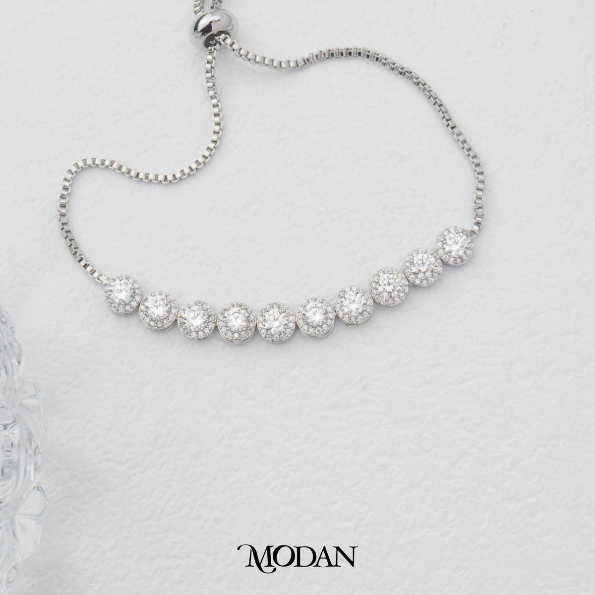 Sparkling Round Cut Adjustable Bracelet Gelang Serut Bulat Hypoallergenic Gold Plated