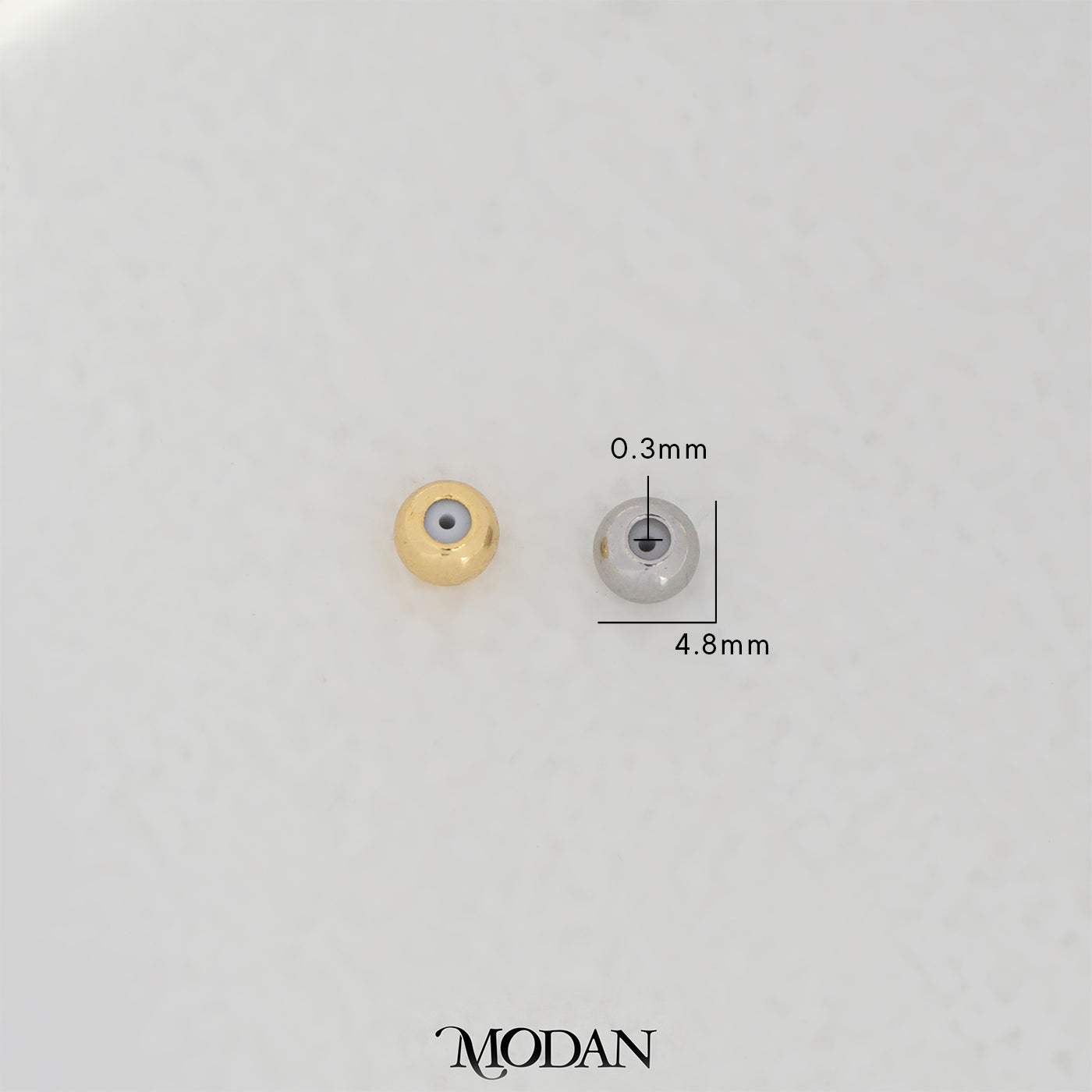 (5Pcs) 4.8mm Rubber Silicone Stopper DIY Closure Karet Serut Gelang/Kalung Hypoallergenic Gold Filled