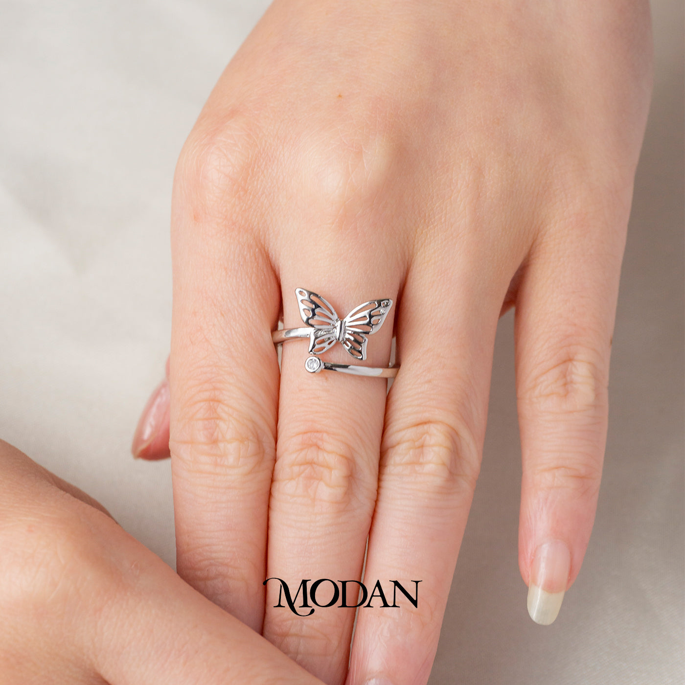 Dainty Hollow Filigree Butterfly Ring Cincin Kupu Kupu Kerawang Hypoallergenic Gold Plated
