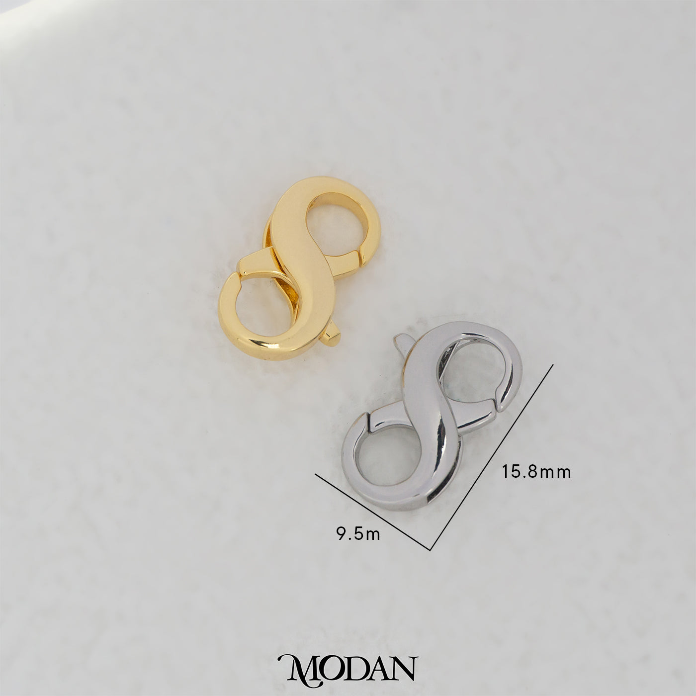(15.8mm) Infinity Double Clasp DIY Necklace Closure Pengait Aksesoris Hypoallergenic Gold Filled