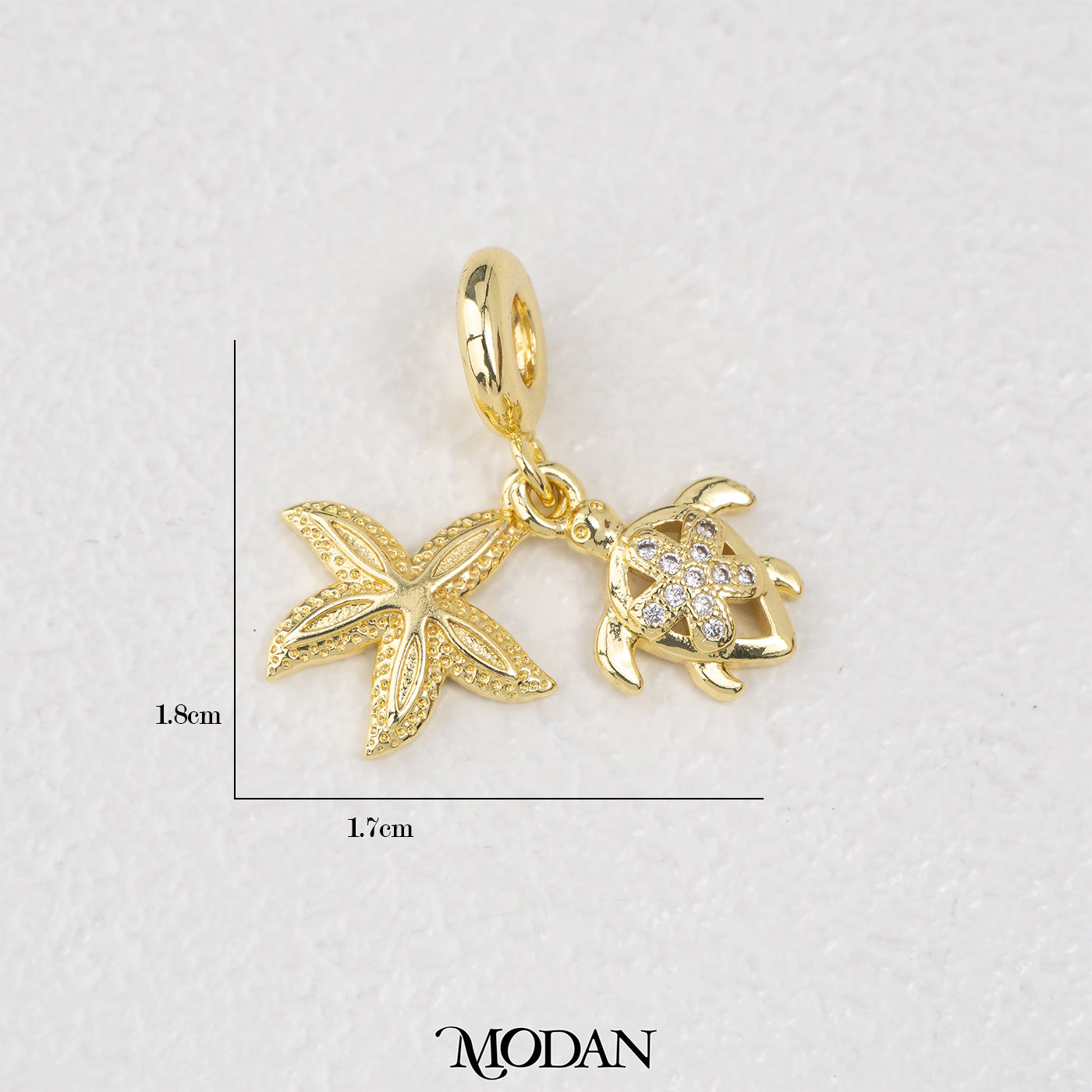 Starfish & Turtle Ocean DIY Pendant Liontin Bintang Laut & Penyu Hypoallergenic Gold Filled