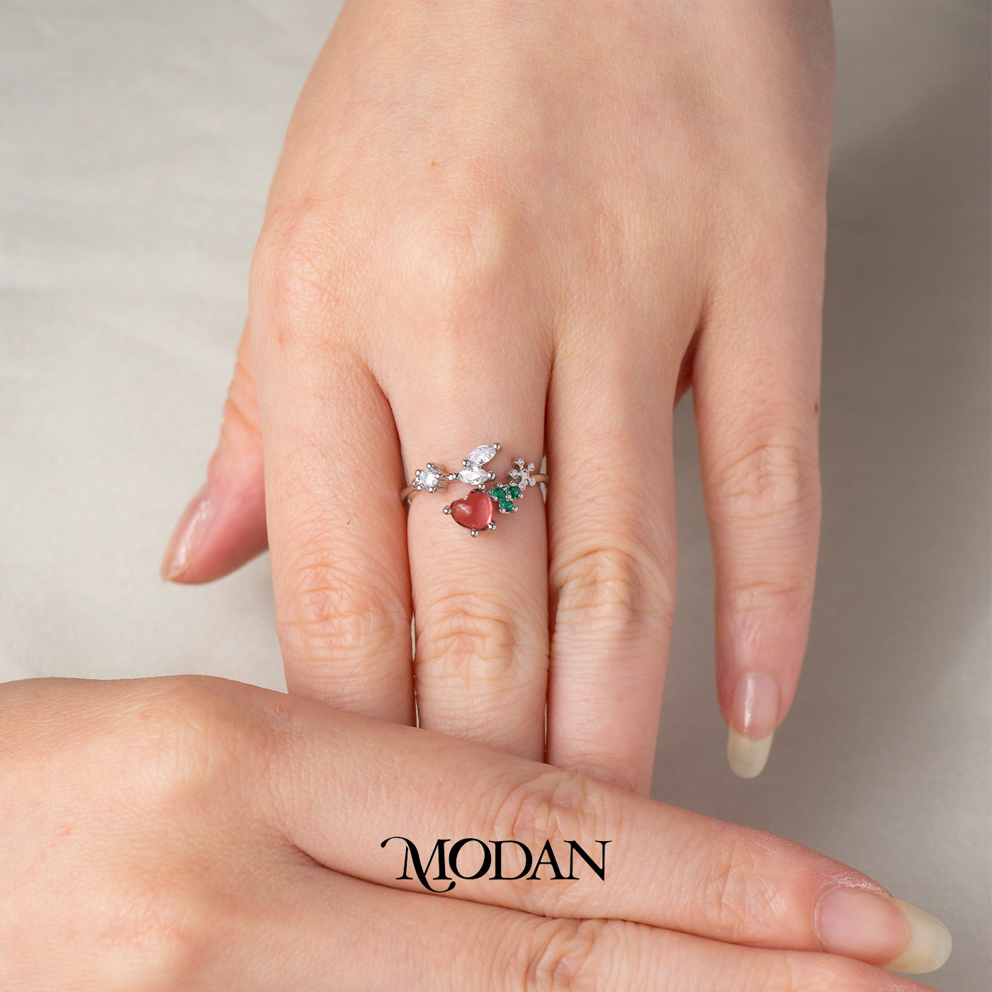 Aesthetic Fairy Garden Flower Adjustable Ring Cincin Motif Bunga Taman Peri Hypoallergenic Gold Plated