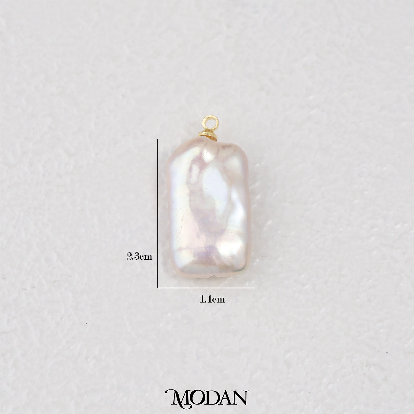 Rectangular Abstract Freshwater Pearl DIY Pendant Liontin Mutiara Air Tawar Hypoallergenic Gold Filled