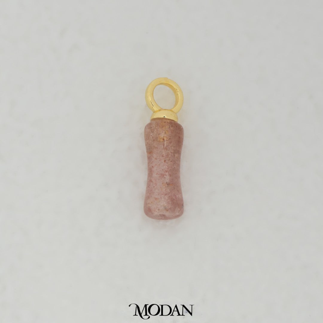 Natural Gemstones Tube DIY Pendant Liontin Tabung Natural Gemstones Hypoallergenic Gold Filled