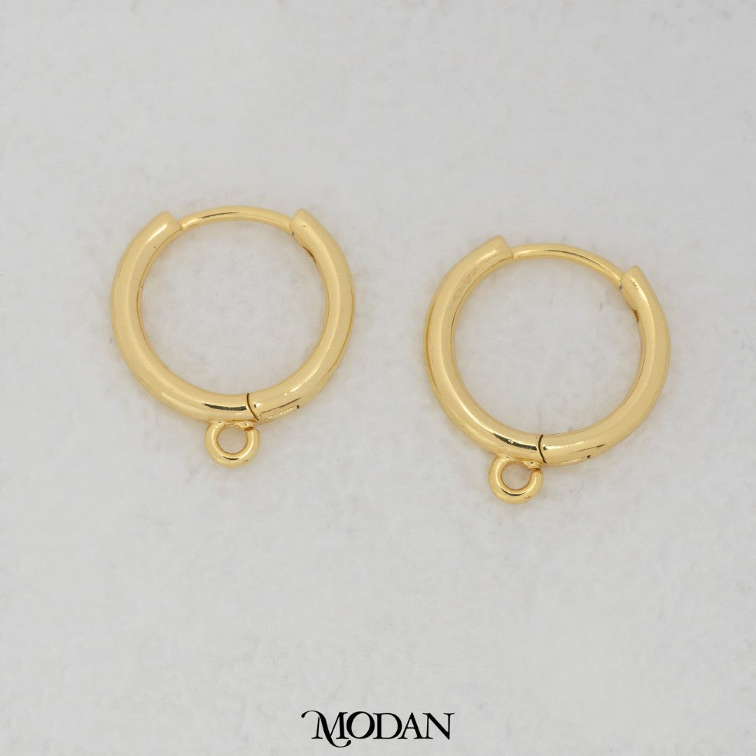 Simple Plain Hoops DIY Earrings Findings Pengait Anting Bulat Polos Unfinished Hypoallergenic Gold Filled