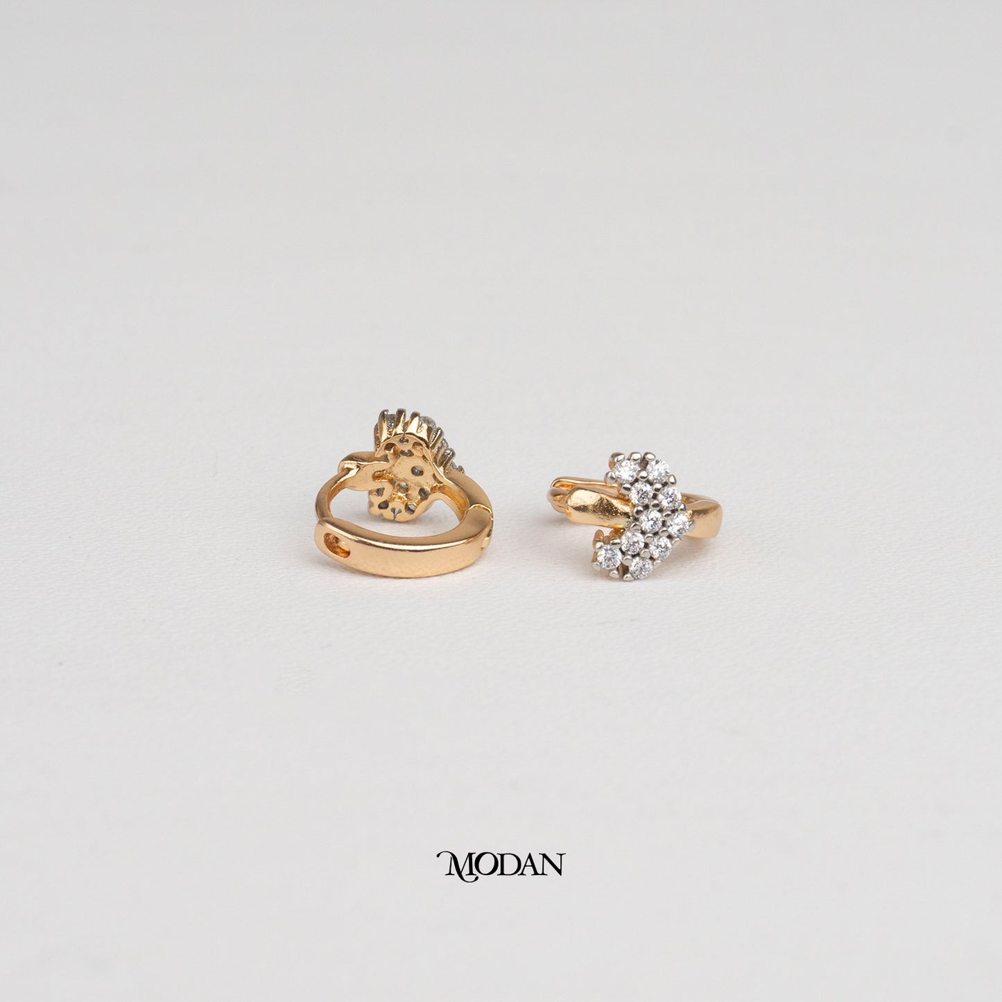 (11mm) Cluster Love Heart Rosegold Mini Huggies Hoop Earrings Anting Hati Hypoallergenic Gold Plated