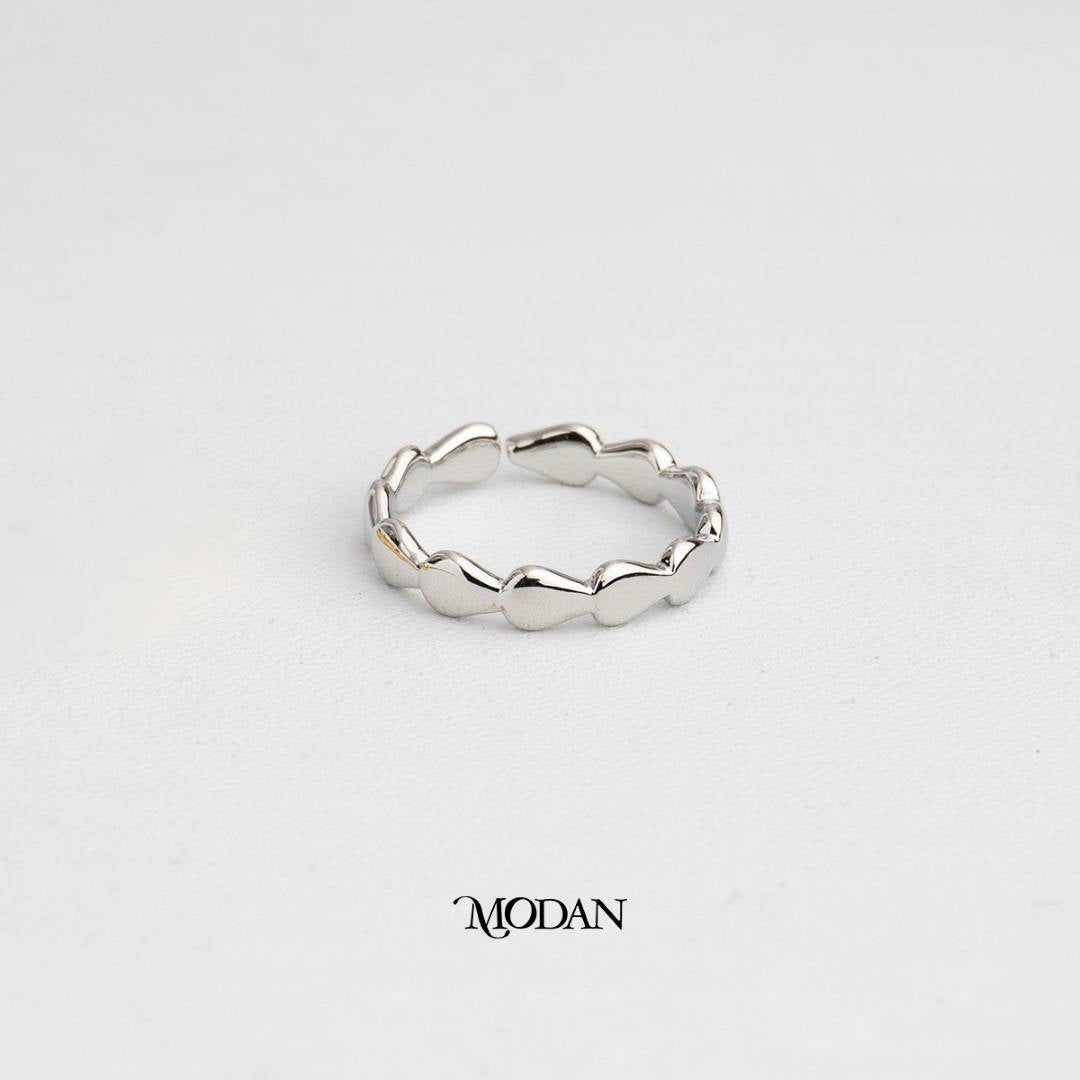Molten Wave Open Ring Cincin Terbuka Gelombang Meleleh Hypoallergenic Gold Plated