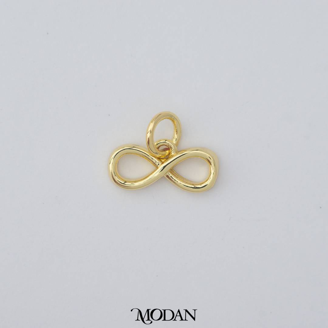 Plain Eight Infinity Charm DIY Liontin Angka Delapan Polos Hypoallergenic Gold Filled
