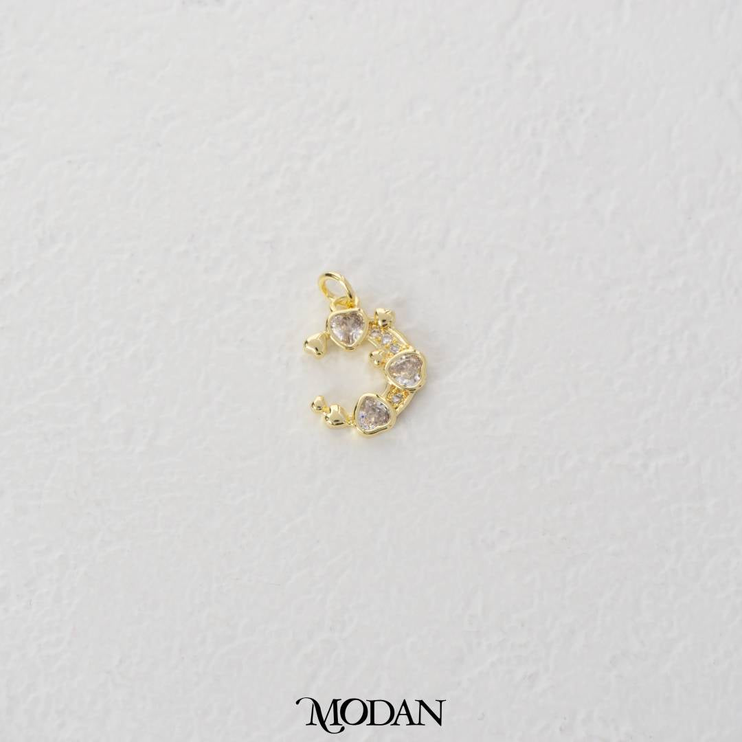 Micro Paved Moon Charm DIY Charm Liontin Berlian Bulan Elegant Hypoallergenic Gold Filled