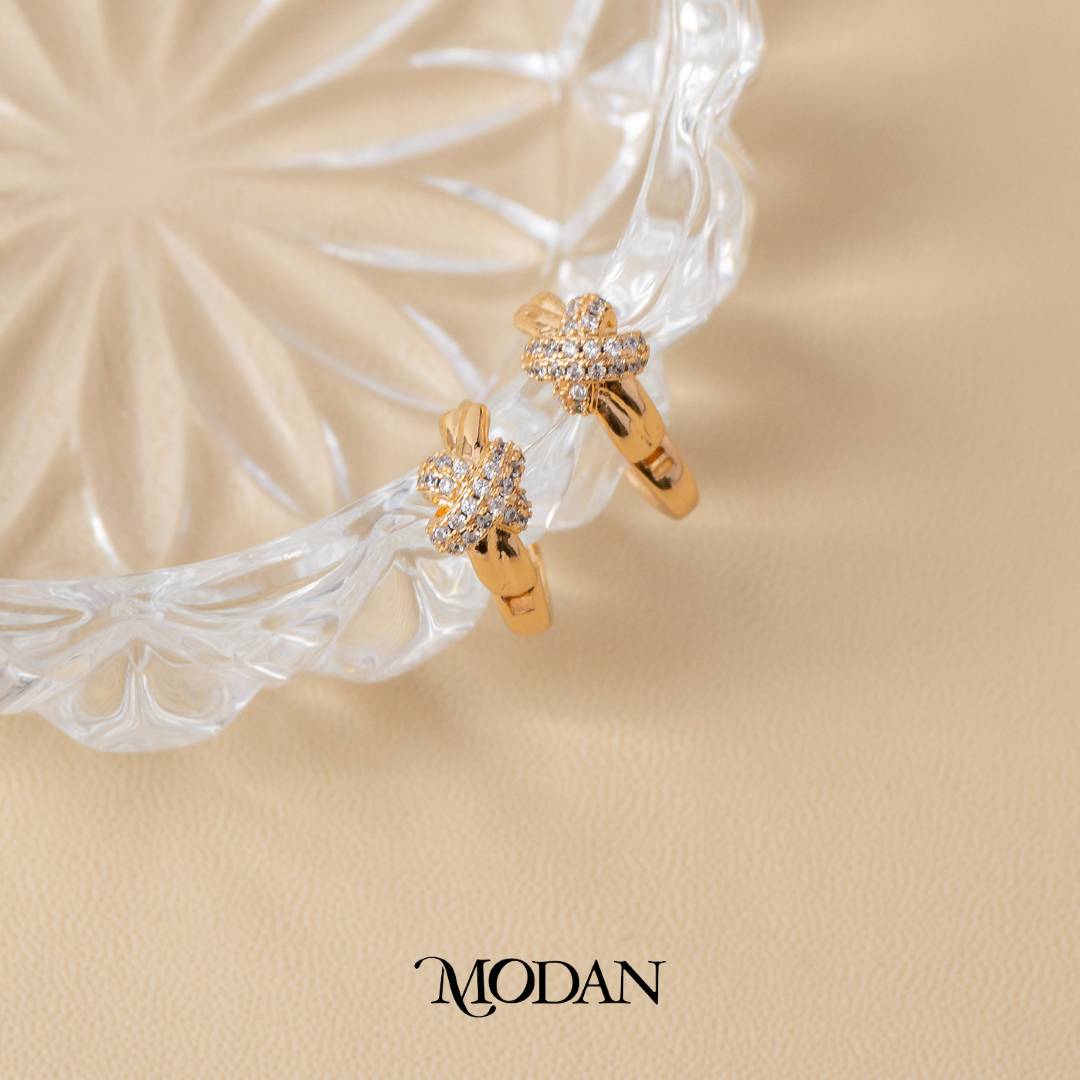 (11mm) Sparkling Rosegold Knot Shaped Mini Huggies Hoop Earrings Anting Simple Hypoallergenic Gold Plated