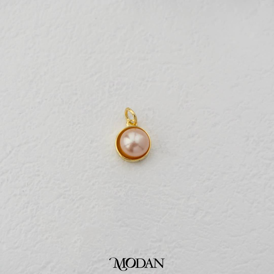 Simple Pink Pearl Charm DIY Charm Liontin Mutiara Hypoallergenic Gold Filled