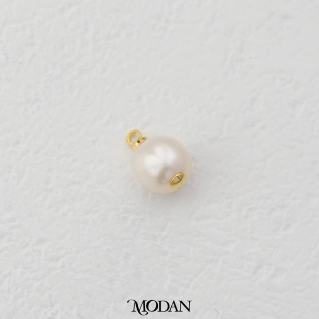 White Pink Freshwater Pearl Charm DIY Charm Liontin Mutiara Hypoallergenic Gold Filled