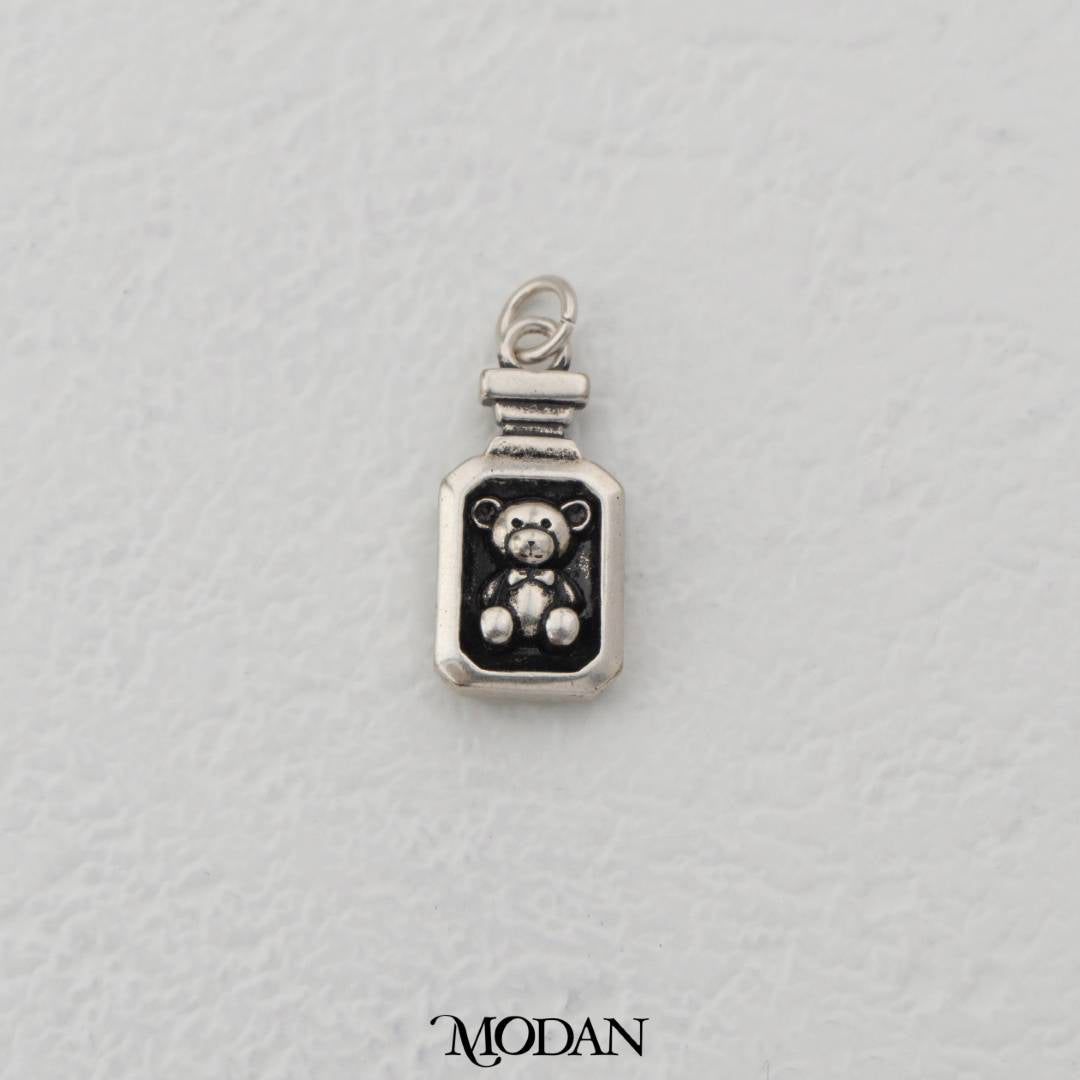 Mini Teddy Bear in A Bottle Charm DIY Charm Liontin Anak Beruang Hypoallergenic Gold Filled