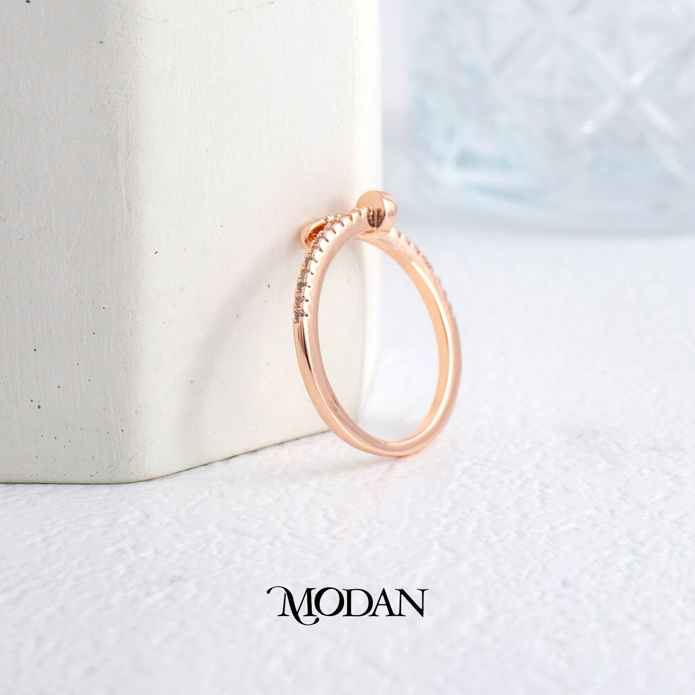Rosegold Luxury Nail Ring Cincin Paku Elegant Hypoallergenic Gold Plated