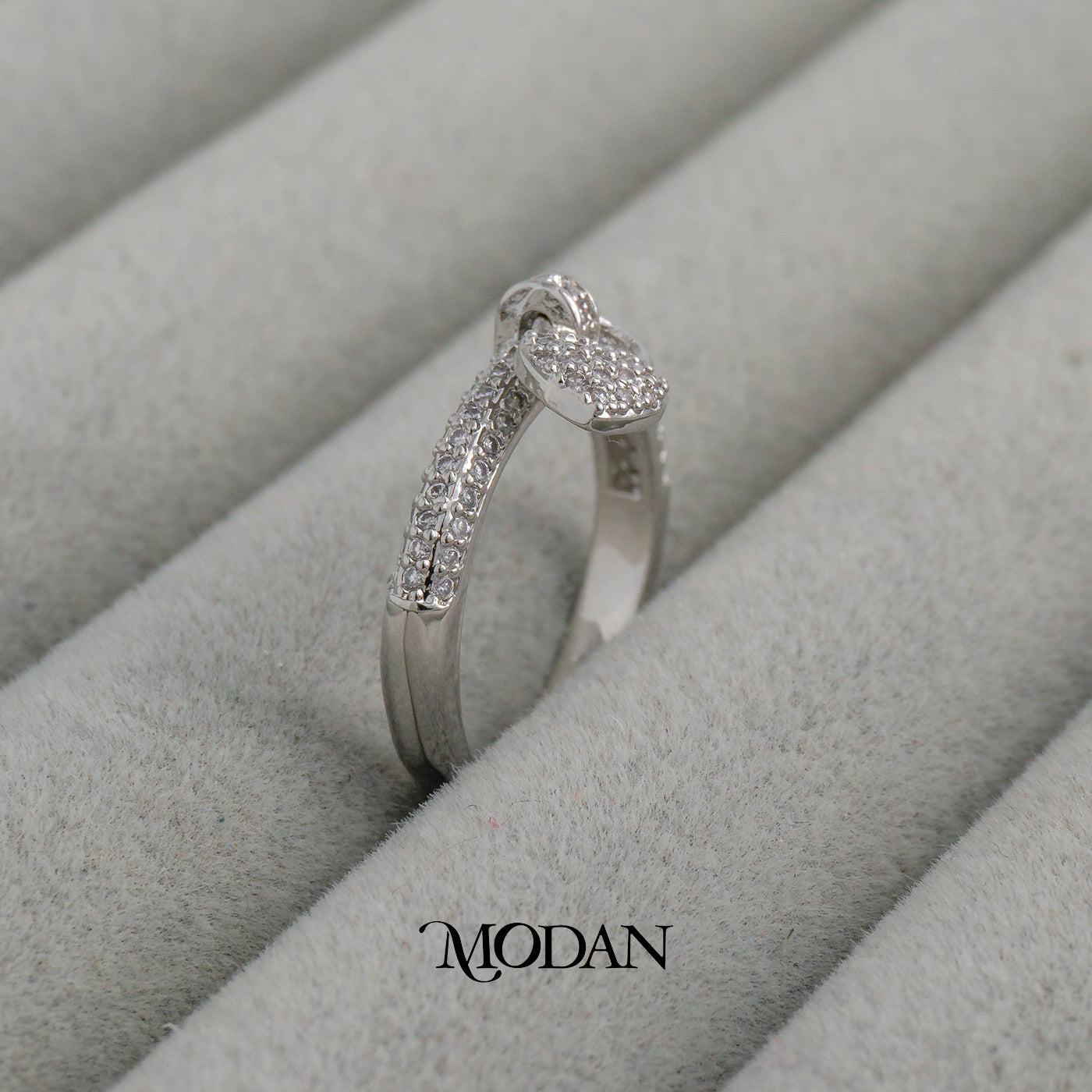 Silver Dangle Heart Ring Cincin Dangle Hati Hypoallergenic Gold Plated