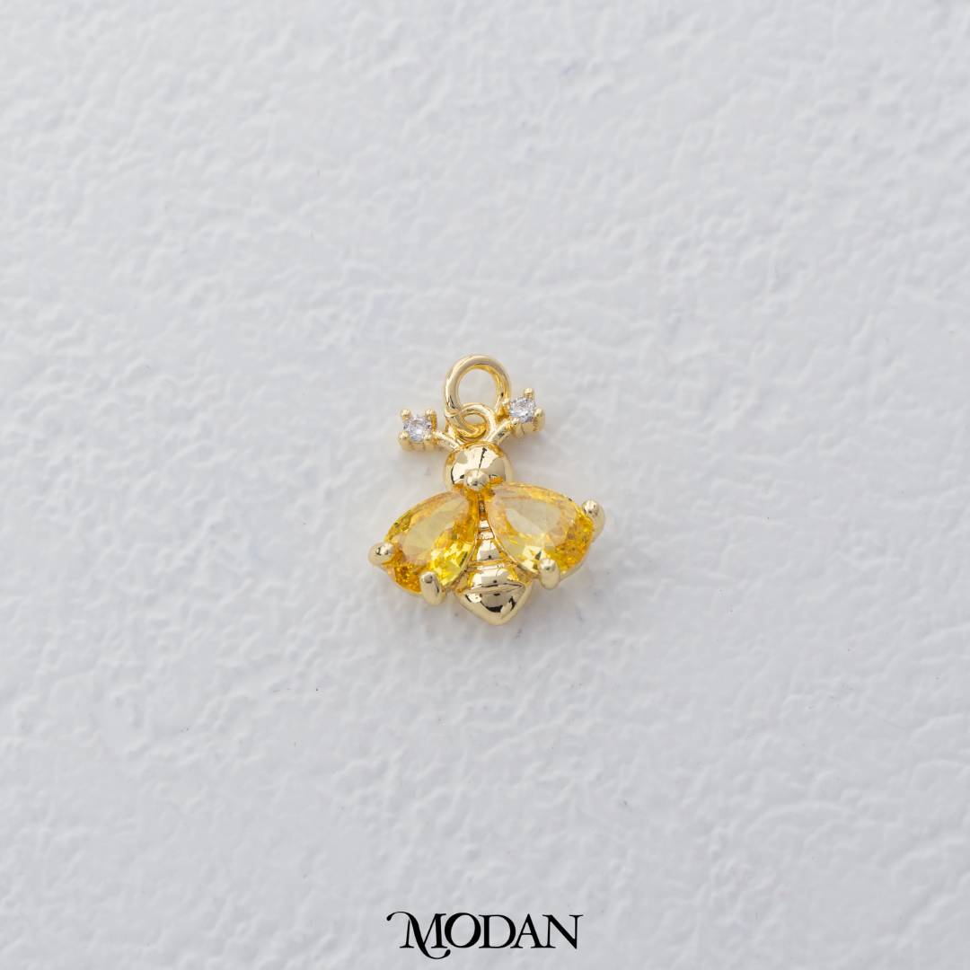 Mini Colorful Queen Bee Charm DIY Charm Liontin Lebah Hypoallergenic Gold Filled