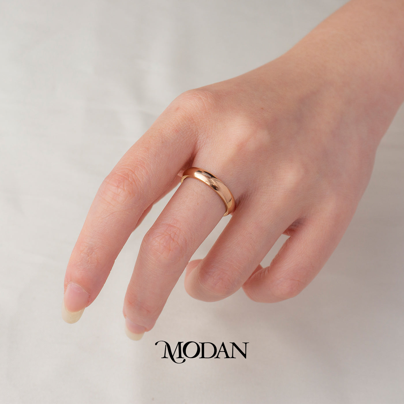 Basic Dome Band Ring Cincin Polos Tunangan Tebal Hypoallergenic Stainless Steel