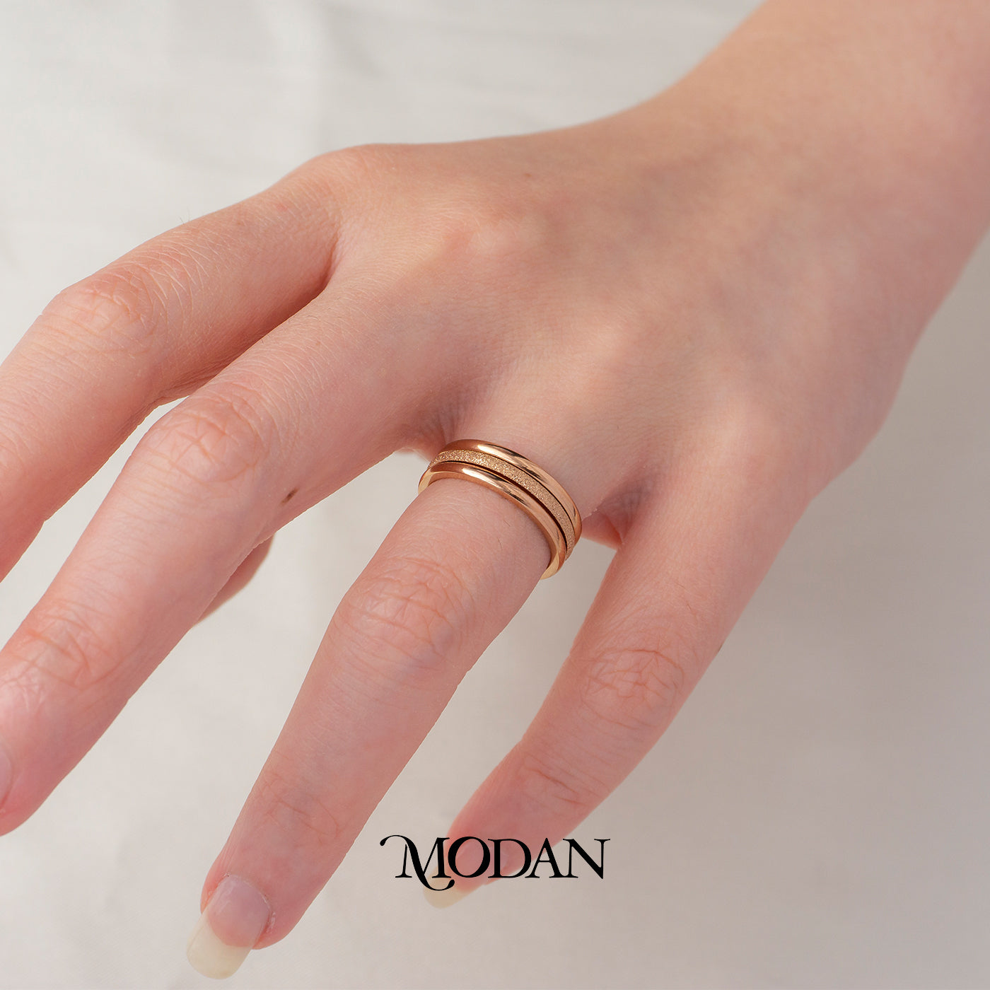 (1 Set isi 3) Minimalist Stacked Ring Cincin Tumpuk 3 Lapis Hypoallergenic Stainless Steel