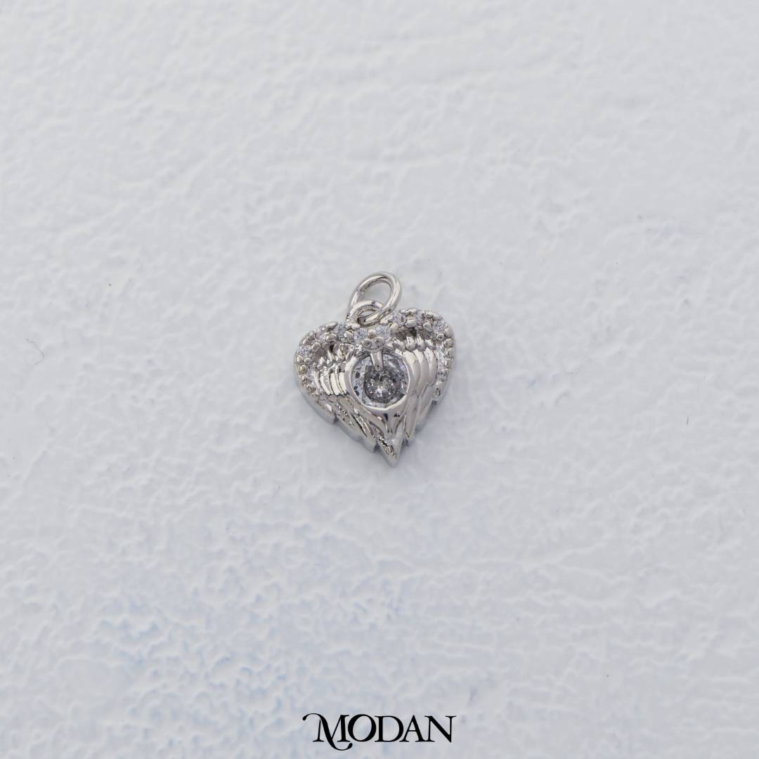 Mini Angel Wings Love Shaped DIY Charm Liontin Sayap Malaikat Bentuk Hati Hypoallergenic Gold Plated