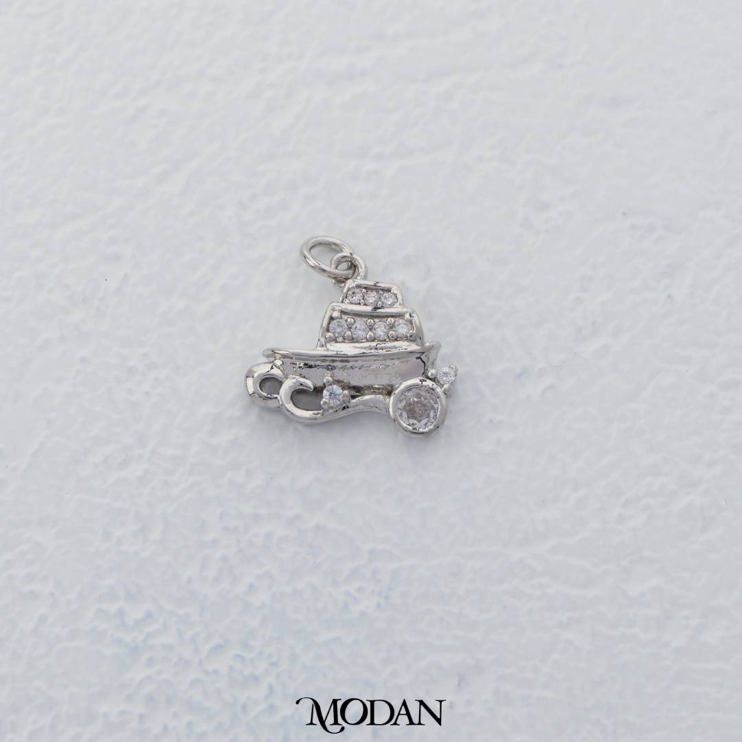 Mini Royal Chariot Charm DIY Charm Liontin Kereta Kencana Hypoallergenic Gold Filled