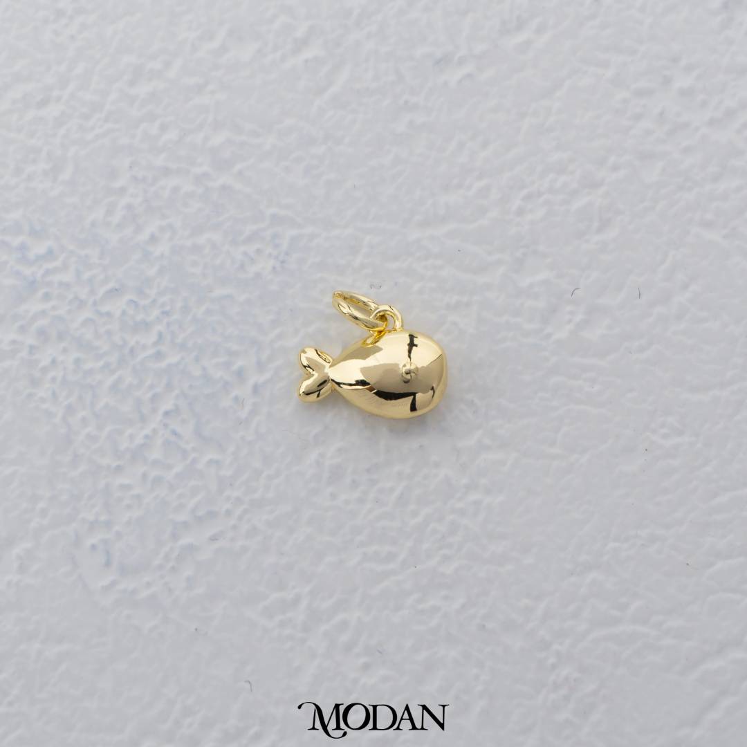 Mini Plain Fish Charm DIY Charm Liontin Ikan Kecil Polos Hypoallergenic Gold Filled