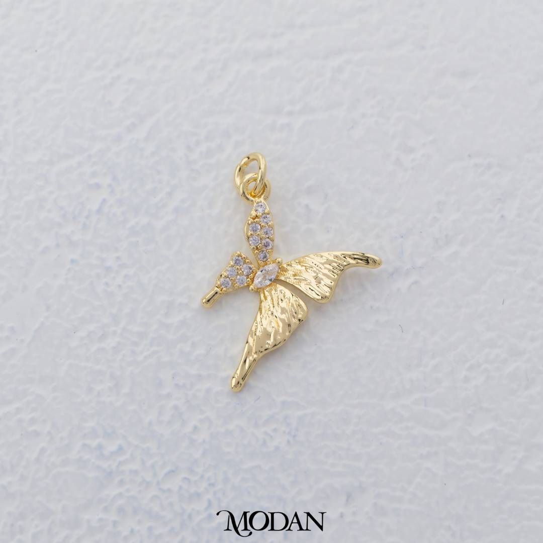 Mismatched Butterfly Wings Charm DIY Charm Liontin Sayap Kupu - Kupu Hypoallergenic Gold Filled