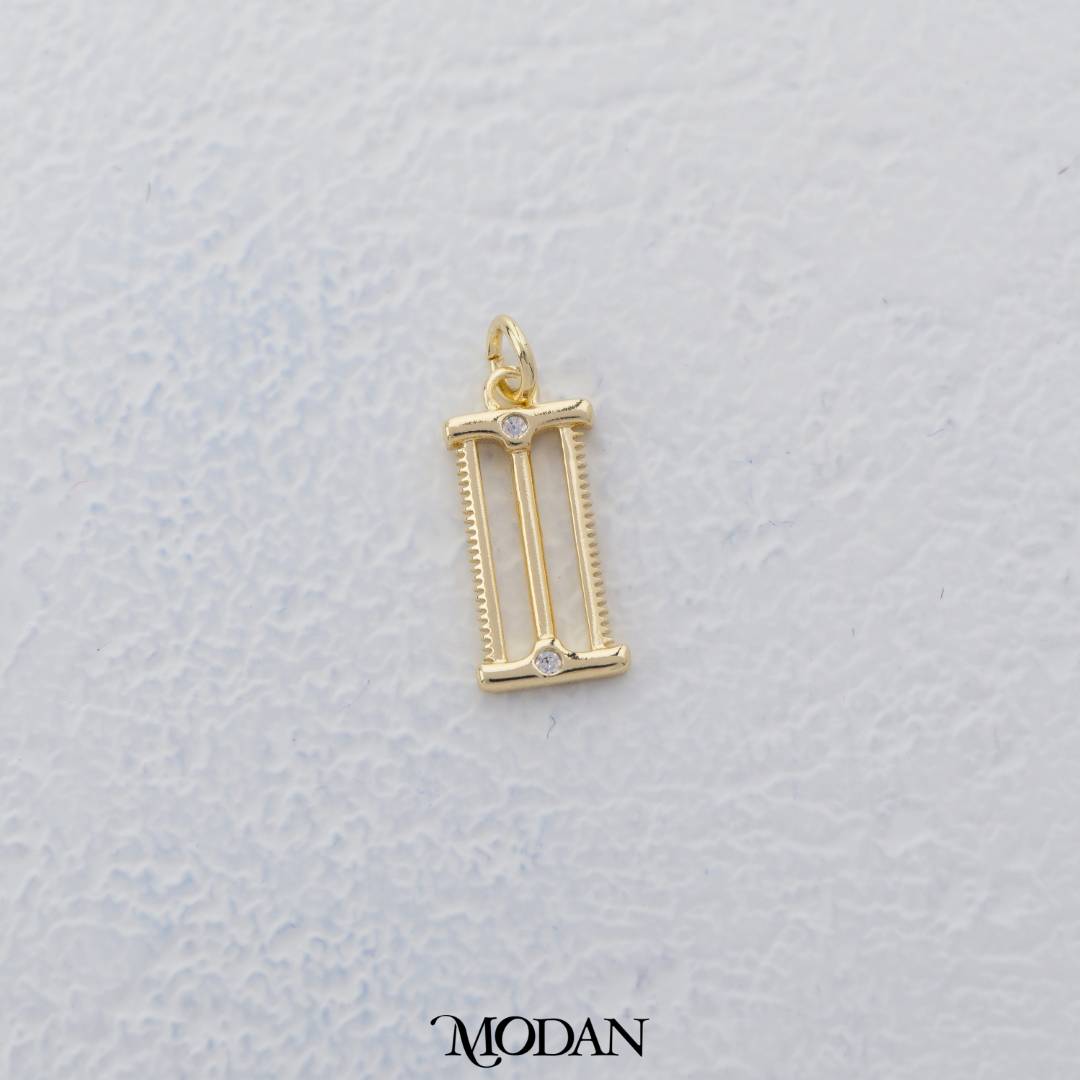 Mini Golden Double Sided Saw Charm DIY Charm Liontin Gergaji Kecil Hypoallergenic Gold Filled