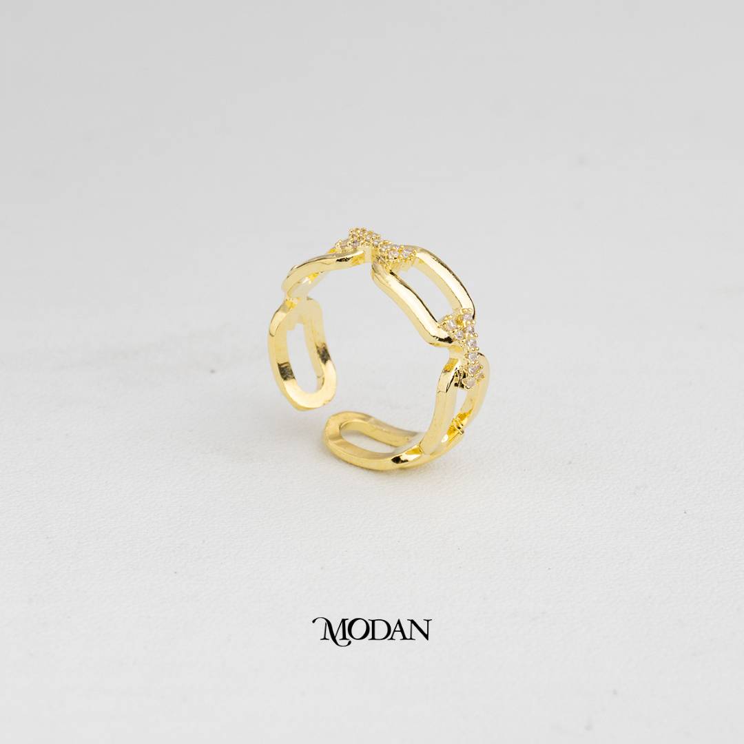 Minimalist Chain Link Ring Cincin Rantai Minimalis Hypoallergenic Gold Plated