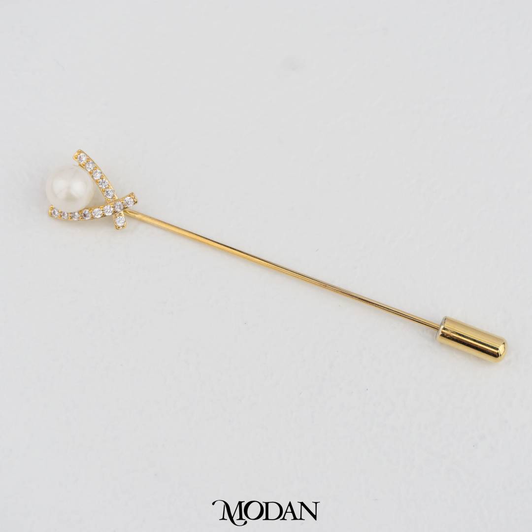 Premium Faux Pearl Shaped Tuspin Hijab Bros Tusuk Hijab Mutiara Hypoallergenic Gold Plated