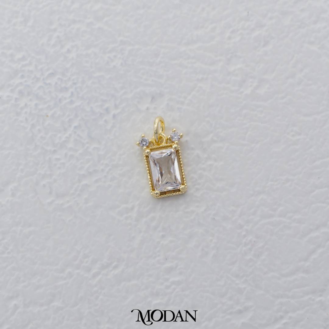Mini Rectangular Cut Charm DIY Charm Liontin Persegi Panjang Hypoallergenic Gold Filled
