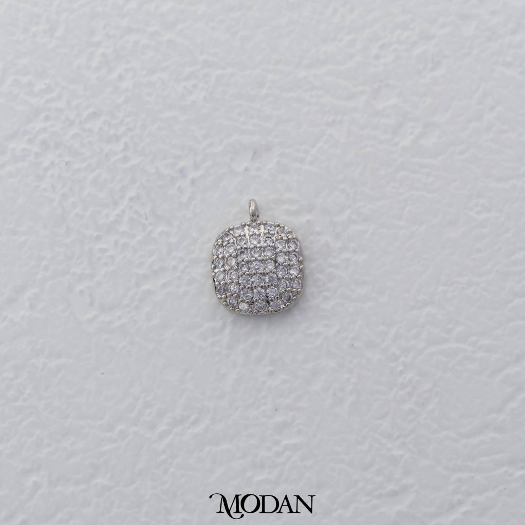 Mini Micro Paved Round DIY Charm Liontin Bulat Berlian Hypoallergenic Gold Filled