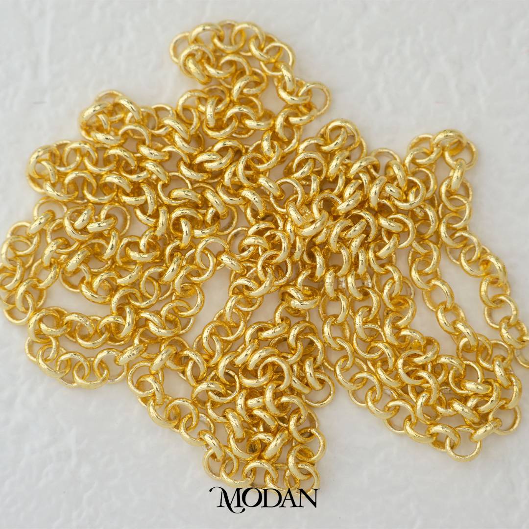 (2.5mm) Rolo Link Chain Unfinished DIY Chain Rantai Kalung Gelang Meteran Hypoallergenic Gold Filled